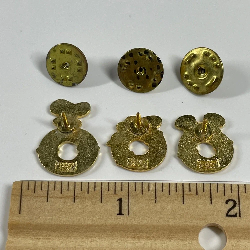 Incomplete Disney Vintage Mickey Donald Goofy Donut Enamel Pin Set Gold Tone 3pc